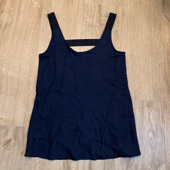 Theory Navy Silk Tank - Picture 2 of 6
